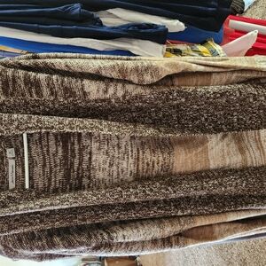 Brown and Tan Knit Cardigan